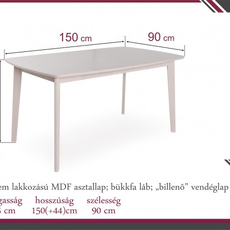 ERIKA asztal 150*90 cm 